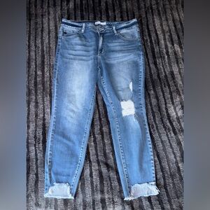 KanCan Women's Skinny Jeans - Distressed Blue